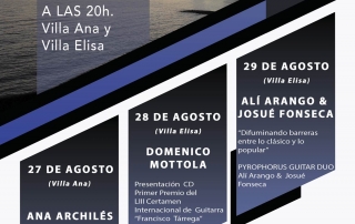 Cartel programa actividades guitarra Certamen "Francisco Tárrega" Benicasim